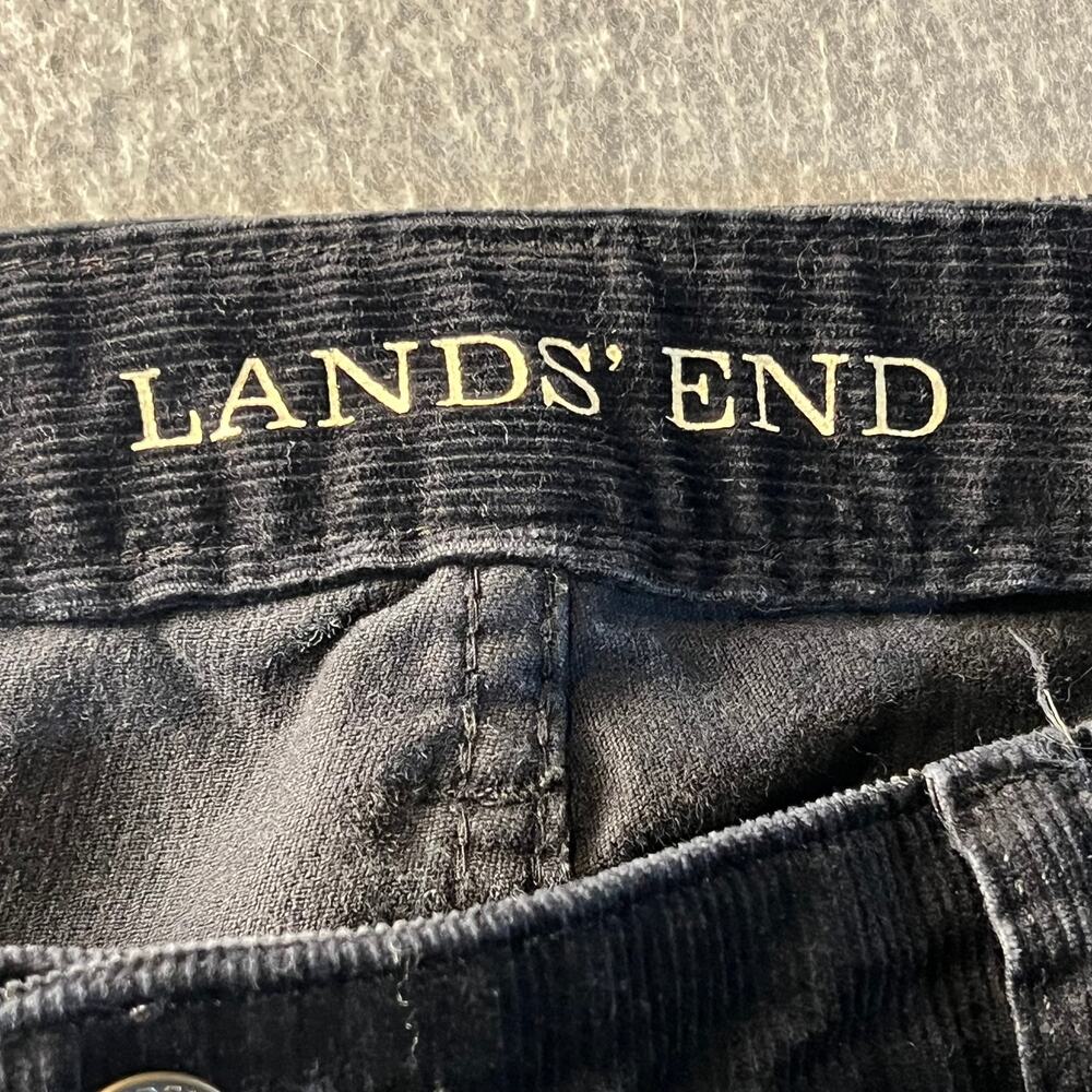 Lands End Women's Black Corduroy Pants Size 10 Mid rise slim